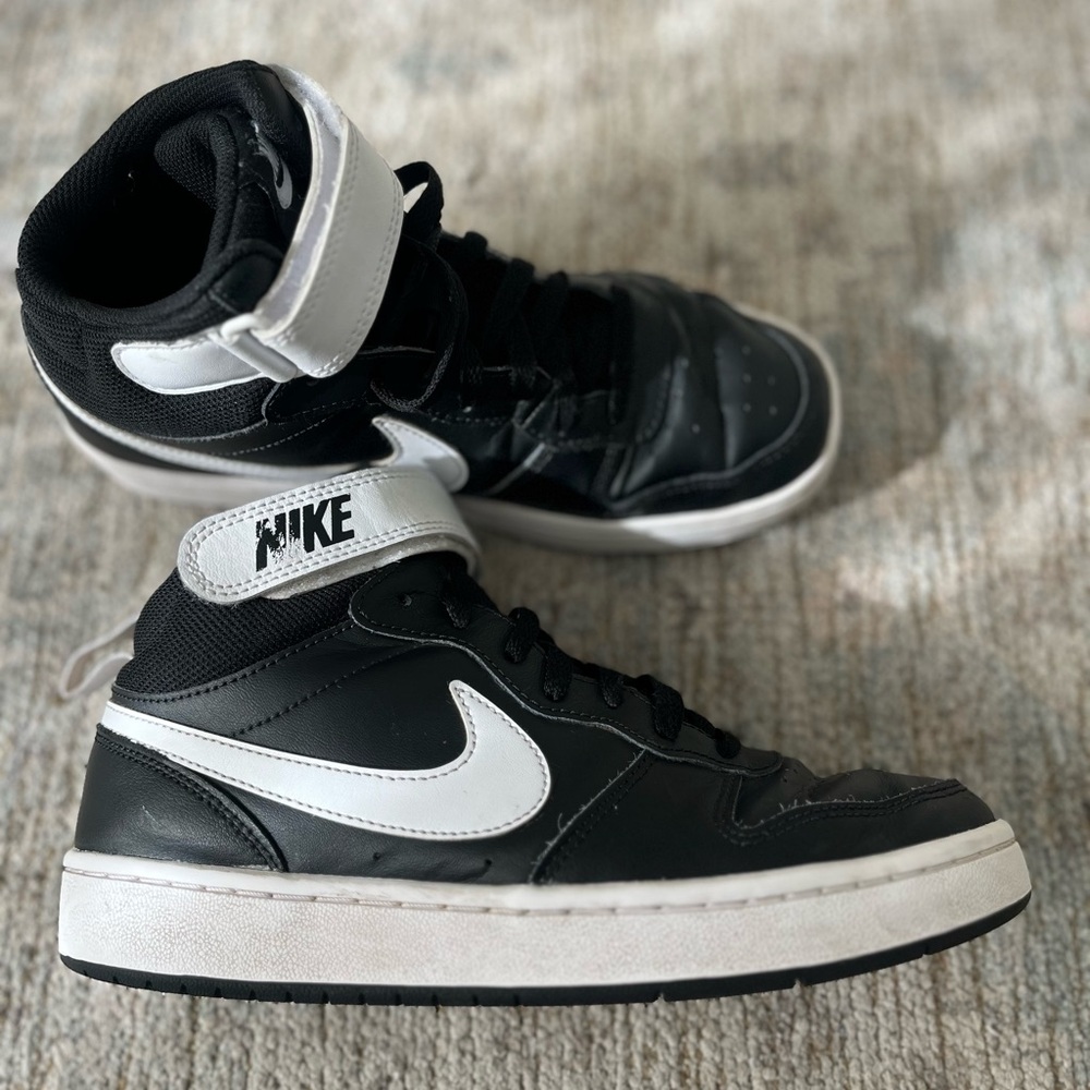 Nike Black and White Mid-Top Sneakers